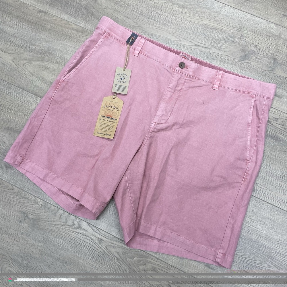 Faherty Classic Chino Short Light Pink Sz 40 Men Stretch Casual Prep